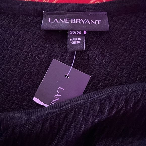 Lane Bryant One Shoulder Black Textured Top Size 22/24 3X NWT - Picture 7 of 7